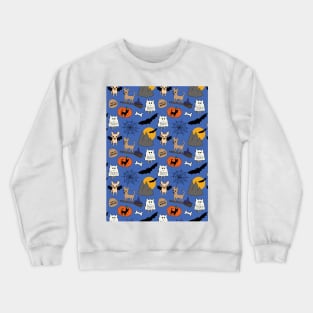 Halloween chihuahuas - blue Crewneck Sweatshirt